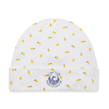 P.R.I.M Join the resistance marmor - Baby Premium Organic Mütze - Weiß/Zitronengelb - Vorne