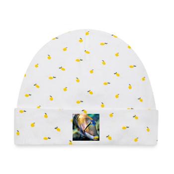 PicassoDrückerFisch Porträt wildlife - Baby Premium Organic Mütze - Weiß/Zitronengelb - Vorne