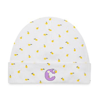 C - Baby Premium Organic Mütze - Weiß/Zitronengelb - Vorne