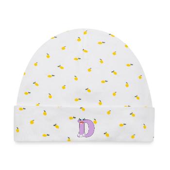 D - Baby Premium Organic Mütze - Weiß/Zitronengelb - Vorne