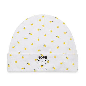 Nope Don't Bother Asking - Baby Premium Organic Mütze - Weiß/Zitronengelb - Vorne