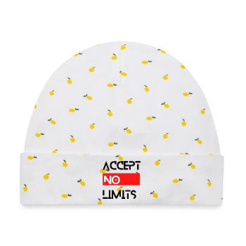 accept no limits grenzenlos erfolg motivation - Baby Premium Organic Mütze - Weiß/Zitronengelb - Vorne