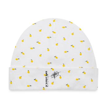 Hallig Hooge - Baby Premium Organic Mütze - Weiß/Zitronengelb - Vorne