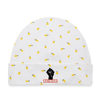 Rastafari Rasta Power Reggae United Rasta Roots - Baby Premium Organic Mütze - Weiß/Zitronengelb - Vorne