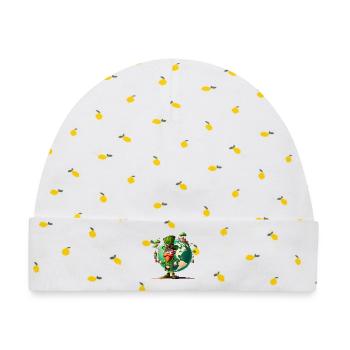 Weltglücks-Leprechaun - Baby Premium Organic Mütze - Weiß/Zitronengelb - Vorne