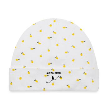 Gipfel Statement bergsteigen Wanderwege Wandern - Baby Premium Organic Mütze - Weiß/Zitronengelb - Vorne