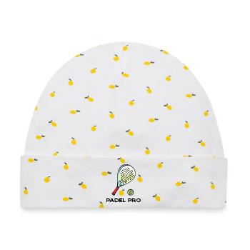 Rückschlag Statement Schläger Ball Statement Padel - Baby Premium Organic Mütze - Weiß/Zitronengelb - Vorne