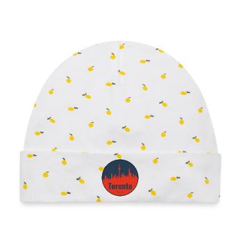 Toronto Skyline Kreisbadge - Baby Premium Organic Mütze - Weiß/Zitronengelb - Vorne