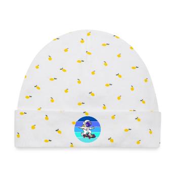 Raumfahrer, Astronaut, Rakete - Baby Premium Organic Mütze - Weiß/Zitronengelb - Vorne