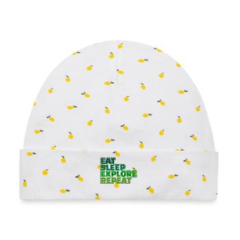 Wandern Bergsteigen Statement Wanderer Wanderwege - Baby Premium Organic Mütze - Weiß/Zitronengelb - Vorne