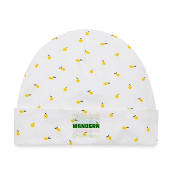 Wanderung Wandern Spruch Wanderer Klettern Touren - Baby Premium Organic Mütze - Weiß/Zitronengelb - Vorne