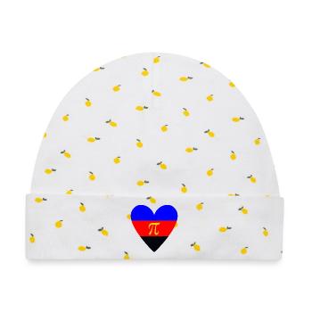 Polyamorie Pride Herzdesign - Baby Premium Organic Mütze - Weiß/Zitronengelb - Vorne