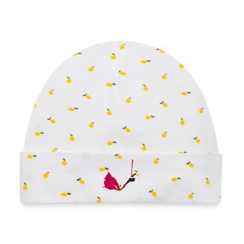 Magenta Silks Luftakrobatik - Baby Premium Organic Mütze - Weiß/Zitronengelb - Vorne