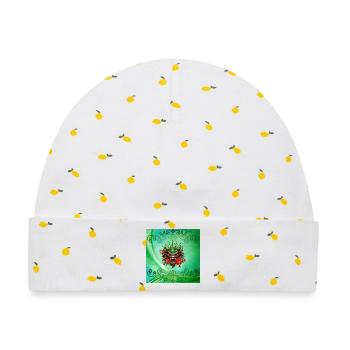 Wunderschöner bunter Drachenkopf mit Blumen. - Baby Premium Organic Mütze - Weiß/Zitronengelb - Vorne