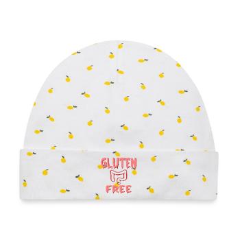 Glutenfreie Diät - Darm - Baby Premium Organic Mütze - Weiß/Zitronengelb - Vorne