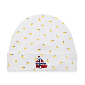 Norwegen Flagge alles klar Symbol used - Baby Premium Organic Mütze - Weiß/Zitronengelb - Vorne