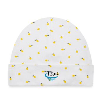 Tim - Baby Premium Organic Mütze - Weiß/Zitronengelb - Vorne