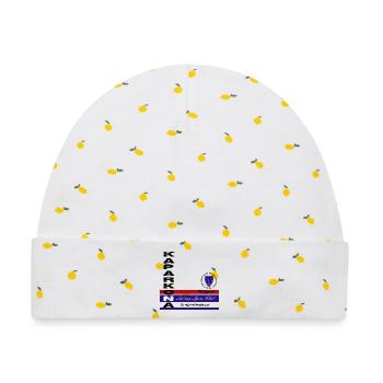 Rügen Segel Klub Emblem - Baby Premium Organic Mütze - Weiß/Zitronengelb - Vorne