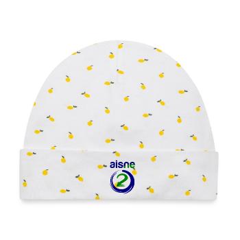 Aisne 02 - Baby Premium Organic Mütze - Weiß/Zitronengelb - Vorne