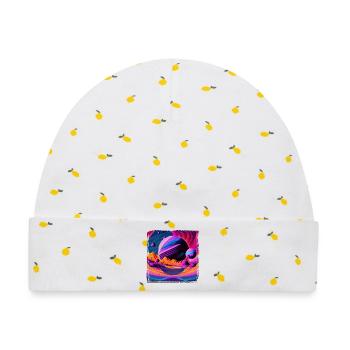 Neonplanet Landschaft - Baby Premium Organic Mütze - Weiß/Zitronengelb - Vorne