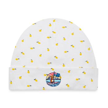 Quokka Surfing Australien Design - Baby Premium Organic Mütze - Weiß/Zitronengelb - Vorne
