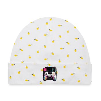 Gamer Controller - Baby Premium Organic Mütze - Weiß/Zitronengelb - Vorne