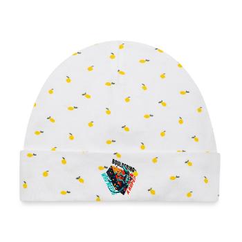 Bouldern Gecko Seil? Geschenk - Baby Premium Organic Mütze - Weiß/Zitronengelb - Vorne