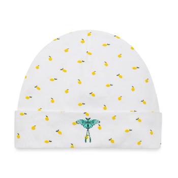 Chinesische Mondmotte - Luna Moon Moth - Baby Premium Organic Mütze - Weiß/Zitronengelb - Vorne