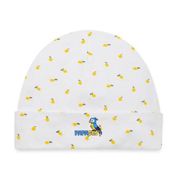 Papagei Spuch Vogel Zoo Tierliebhaber Urwald - Baby Premium Organic Mütze - Weiß/Zitronengelb - Vorne