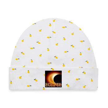 SONNENFINSTERNIS EKLIPSE ASTRONOMIE - Baby Premium Organic Mütze - Weiß/Zitronengelb - Vorne
