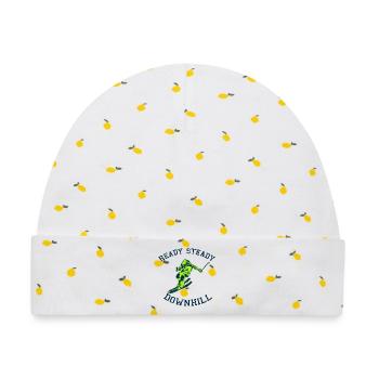 Skifahrer Spruch - Baby Premium Organic Mütze - Weiß/Zitronengelb - Vorne