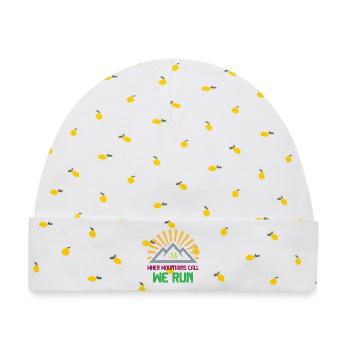Trailrunner - Wenn die Berge rufen - wir laufen - Baby Premium Organic Mütze - Weiß/Zitronengelb - Vorne