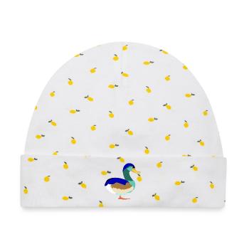 Hübsche bunte Stockente - Baby Premium Organic Mütze - Weiß/Zitronengelb - Vorne