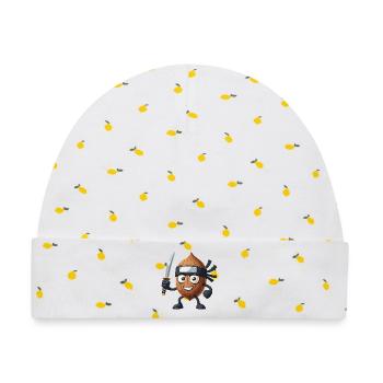 Almond Assassin: Der heimliche Snack - Baby Premium Organic Mütze - Weiß/Zitronengelb - Vorne