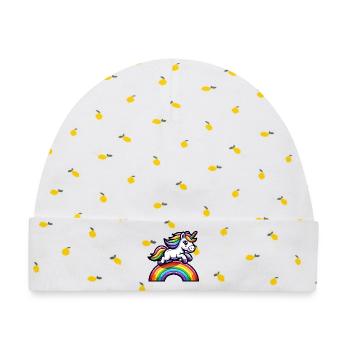 Radiant Rainbow Unicorn: Die magische Stute - Baby Premium Organic Mütze - Weiß/Zitronengelb - Vorne