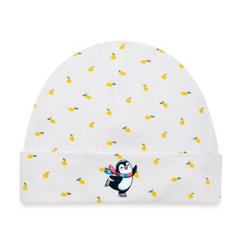 Winterwalzer-Pinguin: Die eisige Tänzerin - Baby Premium Organic Mütze - Weiß/Zitronengelb - Vorne
