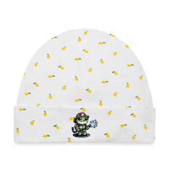 Feuerwehrmann Ribbit: Der tapfere Teichverteidiger - Baby Premium Organic Mütze - Weiß/Zitronengelb - Vorne