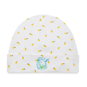 Löwe und Lamm - Baby Premium Organic Mütze - Weiß/Zitronengelb - Vorne