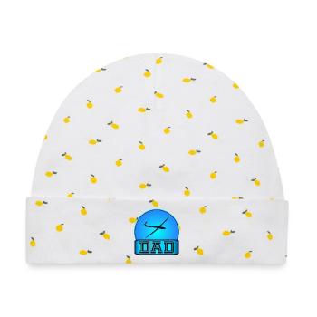 Segelflugzeug Papa - Baby Premium Organic Mütze - Weiß/Zitronengelb - Vorne