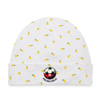 Polnischer Fußball - Baby Premium Organic Mütze - Weiß/Zitronengelb - Vorne