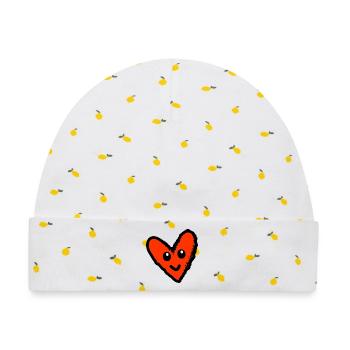 GERADE VERHEIRATET. Junggesellinnenabschied. VALENTINSTAG. PAAR - Baby Premium Organic Mütze - Weiß/Zitronengelb - Vorne