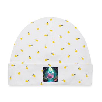 Magic Cave - Baby Premium Organic Mütze - Weiß/Zitronengelb - Vorne