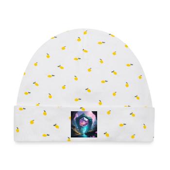 Magic Cave - Baby Premium Organic Mütze - Weiß/Zitronengelb - Vorne