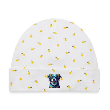 Alano Español Hunderasse Bunte Karikatur Kawaii - Baby Premium Organic Mütze - Weiß/Zitronengelb - Vorne