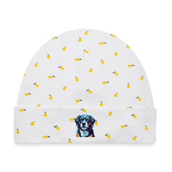 Berger De Beauce Hunderasse Bunte Karikatur Kawaii - Baby Premium Organic Mütze - Weiß/Zitronengelb - Vorne