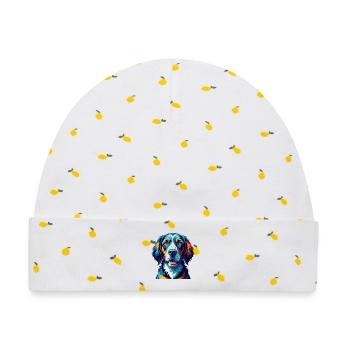 Poitevin Hound Hunderasse Bunte Karikatur Kawaii - Baby Premium Organic Mütze - Weiß/Zitronengelb - Vorne
