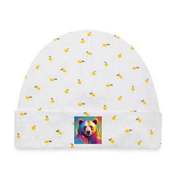 Pride Bear - Baby Premium Organic Mütze - Weiß/Zitronengelb - Vorne