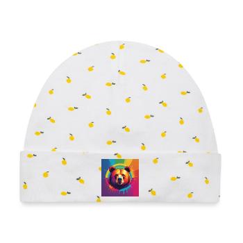 Pride Bear - Baby Premium Organic Mütze - Weiß/Zitronengelb - Vorne