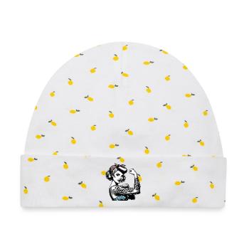 Stärke starke Frau Rockabilly Geschenk - Baby Premium Organic Mütze - Weiß/Zitronengelb - Vorne