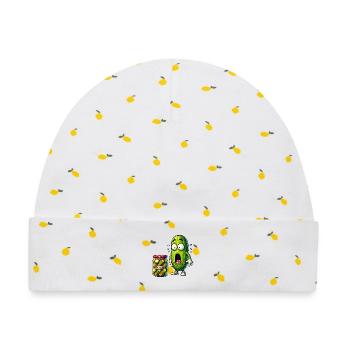 Lustiges Gurken Design - Baby Premium Organic Mütze - Weiß/Zitronengelb - Vorne